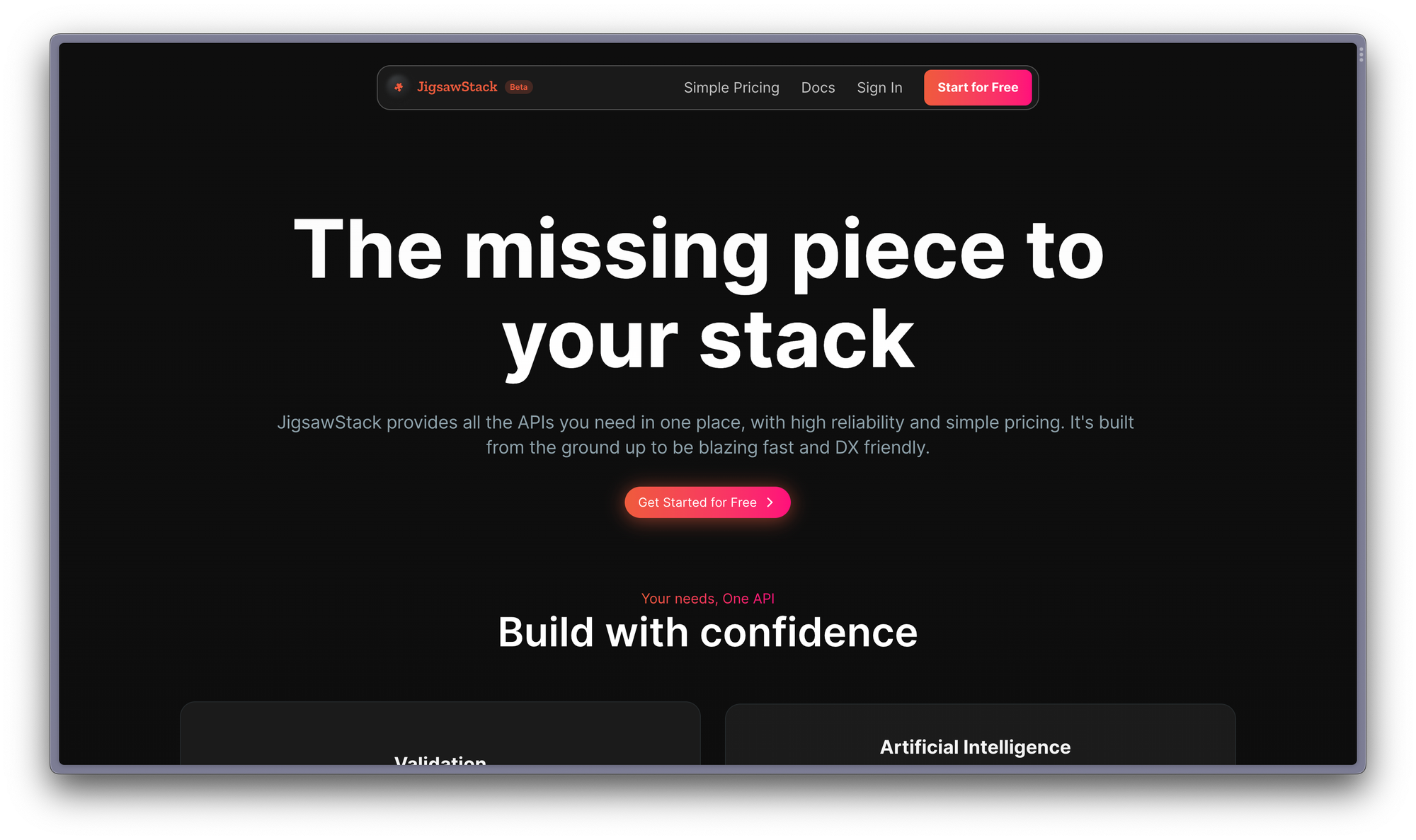 JigsawStack’s landing page